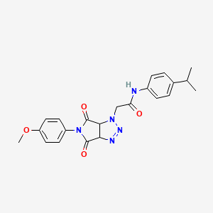 molecular formula C22H23N5O4 B6507670 2-[5-(4-methoxyphenyl)-4,6-dioxo-1H,3aH,4H,5H,6H,6aH-pyrrolo[3,4-d][1,2,3]triazol-1-yl]-N-[4-(propan-2-yl)phenyl]acetamide CAS No. 1008205-40-0