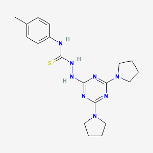 molecular formula C19H26N8S B6507700 3-{[4,6-bis(pyrrolidin-1-yl)-1,3,5-triazin-2-yl]amino}-1-(4-methylphenyl)thiourea CAS No. 898623-32-0