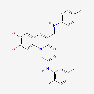 2-(6,7-dimethoxy-3-{[(4-methylphenyl)amino]methyl}-2-oxo-1,2-dihydroquinolin-1-yl)-N-(2,5-dimethylphenyl)acetamide