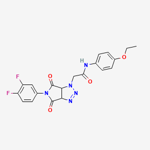 molecular formula C20H17F2N5O4 B6507713 2-[5-(3,4-difluorophenyl)-4,6-dioxo-1H,3aH,4H,5H,6H,6aH-pyrrolo[3,4-d][1,2,3]triazol-1-yl]-N-(4-ethoxyphenyl)acetamide CAS No. 1052608-17-9