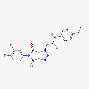 molecular formula C20H17F2N5O3 B6507716 2-[5-(3,4-difluorophenyl)-4,6-dioxo-1H,3aH,4H,5H,6H,6aH-pyrrolo[3,4-d][1,2,3]triazol-1-yl]-N-(4-ethylphenyl)acetamide CAS No. 1007922-32-8