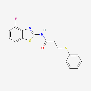 N-(4-fluoro-1,3-benzothiazol-2-yl)-3-(phenylsulfanyl)propanamide
