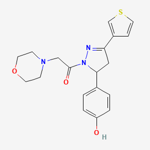 molecular formula C19H21N3O3S B6507739 1-[5-(4-hydroxyphenyl)-3-(thiophen-3-yl)-4,5-dihydro-1H-pyrazol-1-yl]-2-(morpholin-4-yl)ethan-1-one CAS No. 1400146-21-5