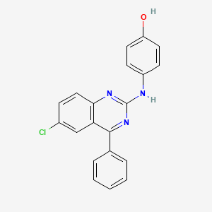 4-[(6-chloro-4-phenylquinazolin-2-yl)amino]phenol