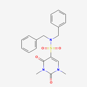 molecular formula C20H21N3O4S B6507745 N,N-dibenzyl-1,3-dimethyl-2,4-dioxo-1,2,3,4-tetrahydropyrimidine-5-sulfonamide CAS No. 874806-21-0