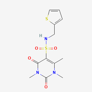 molecular formula C12H15N3O4S2 B6507761 1,3,6-trimethyl-2,4-dioxo-N-[(thiophen-2-yl)methyl]-1,2,3,4-tetrahydropyrimidine-5-sulfonamide CAS No. 893339-78-1