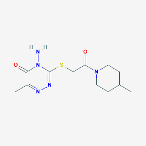 molecular formula C12H19N5O2S B6507764 4-amino-6-methyl-3-{[2-(4-methylpiperidin-1-yl)-2-oxoethyl]sulfanyl}-4,5-dihydro-1,2,4-triazin-5-one CAS No. 869067-52-7