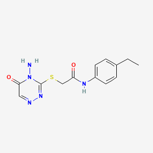 molecular formula C13H15N5O2S B6507790 2-[(4-amino-5-oxo-4,5-dihydro-1,2,4-triazin-3-yl)sulfanyl]-N-(4-ethylphenyl)acetamide CAS No. 869068-19-9