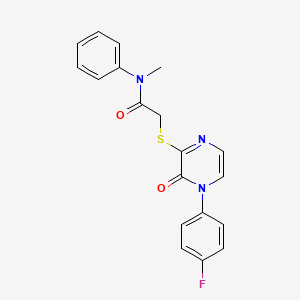 molecular formula C19H16FN3O2S B6507797 2-{[4-(4-fluorophenyl)-3-oxo-3,4-dihydropyrazin-2-yl]sulfanyl}-N-methyl-N-phenylacetamide CAS No. 899724-90-4