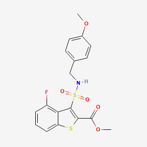 molecular formula C18H16FNO5S2 B6507825 methyl 4-fluoro-3-{[(4-methoxyphenyl)methyl]sulfamoyl}-1-benzothiophene-2-carboxylate CAS No. 899998-74-4