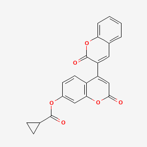 molecular formula C22H14O6 B6507884 2,2'-dioxo-2H,2'H-[3,4'-bichromene]-7'-yl cyclopropanecarboxylate CAS No. 896033-84-4