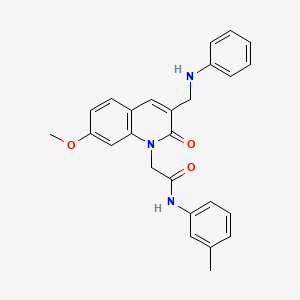 molecular formula C26H25N3O3 B6507896 2-{7-methoxy-2-oxo-3-[(phenylamino)methyl]-1,2-dihydroquinolin-1-yl}-N-(3-methylphenyl)acetamide CAS No. 932358-32-2