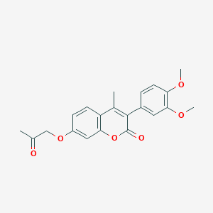 molecular formula C21H20O6 B6507902 3-(3,4-dimethoxyphenyl)-4-methyl-7-(2-oxopropoxy)-2H-chromen-2-one CAS No. 869080-08-0