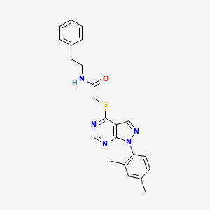 2-{[1-(2,4-dimethylphenyl)-1H-pyrazolo[3,4-d]pyrimidin-4-yl]sulfanyl}-N-(2-phenylethyl)acetamide