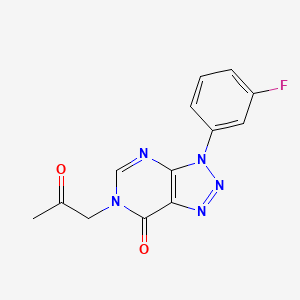 molecular formula C13H10FN5O2 B6507973 3-(3-fluorophenyl)-6-(2-oxopropyl)-3H,6H,7H-[1,2,3]triazolo[4,5-d]pyrimidin-7-one CAS No. 872590-67-5