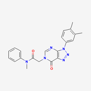 molecular formula C21H20N6O2 B6507988 2-[3-(3,4-dimethylphenyl)-7-oxo-3H,6H,7H-[1,2,3]triazolo[4,5-d]pyrimidin-6-yl]-N-methyl-N-phenylacetamide CAS No. 872591-09-8