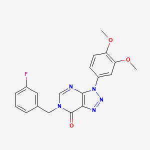 molecular formula C19H16FN5O3 B6507990 3-(3,4-dimethoxyphenyl)-6-[(3-fluorophenyl)methyl]-3H,6H,7H-[1,2,3]triazolo[4,5-d]pyrimidin-7-one CAS No. 872594-53-1