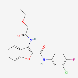 molecular formula C19H16ClFN2O4 B6507998 N-(3-chloro-4-fluorophenyl)-3-(2-ethoxyacetamido)-1-benzofuran-2-carboxamide CAS No. 888464-20-8