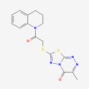 molecular formula C16H15N5O2S2 B6508006 3-methyl-7-{[2-oxo-2-(1,2,3,4-tetrahydroquinolin-1-yl)ethyl]sulfanyl}-4H-[1,3,4]thiadiazolo[2,3-c][1,2,4]triazin-4-one CAS No. 869073-71-2
