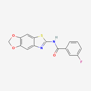 molecular formula C15H9FN2O3S B6508010 N-{4,6-dioxa-10-thia-12-azatricyclo[7.3.0.0^{3,7}]dodeca-1(9),2,7,11-tetraen-11-yl}-3-fluorobenzamide CAS No. 892854-17-0