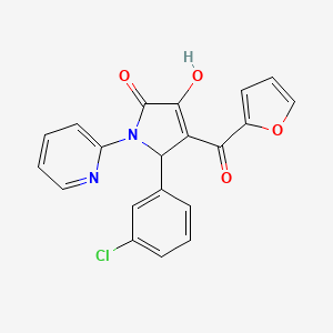 molecular formula C20H13ClN2O4 B6508028 5-(3-chlorophenyl)-4-(furan-2-carbonyl)-3-hydroxy-1-(pyridin-2-yl)-2,5-dihydro-1H-pyrrol-2-one CAS No. 406200-58-6
