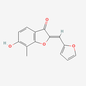 molecular formula C14H10O4 B6508035 (2Z)-2-[(furan-2-yl)methylidene]-6-hydroxy-7-methyl-2,3-dihydro-1-benzofuran-3-one CAS No. 896843-06-4