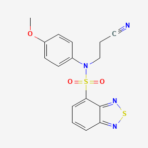 molecular formula C16H14N4O3S2 B6508038 N-(2-cyanoethyl)-N-(4-methoxyphenyl)-2,1,3-benzothiadiazole-4-sulfonamide CAS No. 5175-50-8