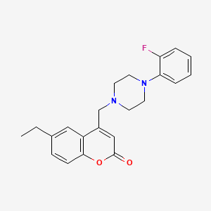 molecular formula C22H23FN2O2 B6508055 6-ethyl-4-{[4-(2-fluorophenyl)piperazin-1-yl]methyl}-2H-chromen-2-one CAS No. 850190-47-5