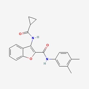 molecular formula C21H20N2O3 B6508065 3-cyclopropaneamido-N-(3,4-dimethylphenyl)-1-benzofuran-2-carboxamide CAS No. 888454-87-3