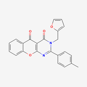 molecular formula C23H16N2O4 B6508072 3-[(furan-2-yl)methyl]-2-(4-methylphenyl)-3H,4H,5H-chromeno[2,3-d]pyrimidine-4,5-dione CAS No. 899390-82-0