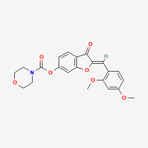 molecular formula C22H21NO7 B6508089 (2Z)-2-[(2,4-dimethoxyphenyl)methylidene]-3-oxo-2,3-dihydro-1-benzofuran-6-yl morpholine-4-carboxylate CAS No. 847379-23-1