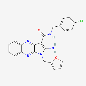 molecular formula C23H18ClN5O2 B6508094 2-amino-N-[(4-chlorophenyl)methyl]-1-[(furan-2-yl)methyl]-1H-pyrrolo[2,3-b]quinoxaline-3-carboxamide CAS No. 799832-29-4