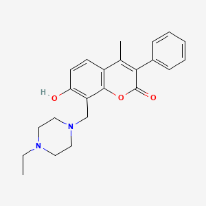 molecular formula C23H26N2O3 B6508101 8-[(4-ethylpiperazin-1-yl)methyl]-7-hydroxy-4-methyl-3-phenyl-2H-chromen-2-one CAS No. 869340-84-1