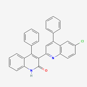 molecular formula C30H19ClN2O B6508103 6-chloro-4,4'-diphenyl-1',2'-dihydro-[2,3'-biquinoline]-2'-one CAS No. 391230-26-5