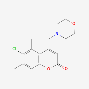 molecular formula C16H18ClNO3 B6508109 6-chloro-5,7-dimethyl-4-[(morpholin-4-yl)methyl]-2H-chromen-2-one CAS No. 887210-43-7
