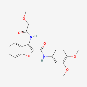molecular formula C20H20N2O6 B6508115 N-(3,4-dimethoxyphenyl)-3-(2-methoxyacetamido)-1-benzofuran-2-carboxamide CAS No. 872609-39-7