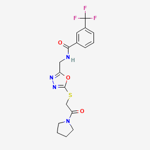 molecular formula C17H17F3N4O3S B6508134 N-[(5-{[2-oxo-2-(pyrrolidin-1-yl)ethyl]sulfanyl}-1,3,4-oxadiazol-2-yl)methyl]-3-(trifluoromethyl)benzamide CAS No. 872620-49-0