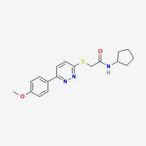 molecular formula C18H21N3O2S B6508145 N-cyclopentyl-2-{[6-(4-methoxyphenyl)pyridazin-3-yl]sulfanyl}acetamide CAS No. 893994-66-6
