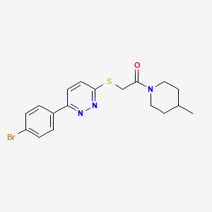 molecular formula C18H20BrN3OS B6508160 2-{[6-(4-bromophenyl)pyridazin-3-yl]sulfanyl}-1-(4-methylpiperidin-1-yl)ethan-1-one CAS No. 896047-27-1