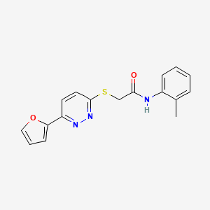 molecular formula C17H15N3O2S B6508189 2-{[6-(furan-2-yl)pyridazin-3-yl]sulfanyl}-N-(2-methylphenyl)acetamide CAS No. 872723-16-5