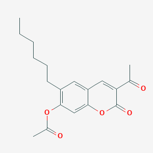 molecular formula C19H22O5 B6508214 3-acetyl-6-hexyl-2-oxo-2H-chromen-7-yl acetate CAS No. 313372-10-0