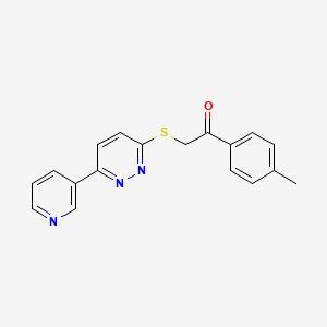 molecular formula C18H15N3OS B6508225 1-(4-methylphenyl)-2-{[6-(pyridin-3-yl)pyridazin-3-yl]sulfanyl}ethan-1-one CAS No. 894003-45-3
