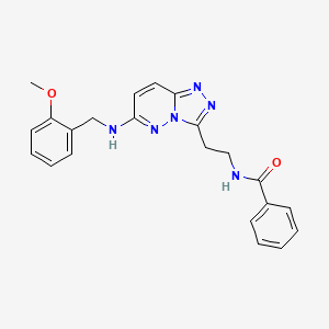 molecular formula C22H22N6O2 B6508234 N-[2-(6-{[(2-methoxyphenyl)methyl]amino}-[1,2,4]triazolo[4,3-b]pyridazin-3-yl)ethyl]benzamide CAS No. 873002-36-9