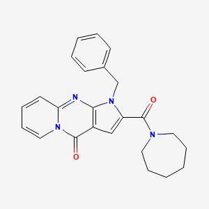 molecular formula C24H24N4O2 B6508280 5-(azepane-1-carbonyl)-6-benzyl-1,6,8-triazatricyclo[7.4.0.0^{3,7}]trideca-3(7),4,8,10,12-pentaen-2-one CAS No. 899396-00-0