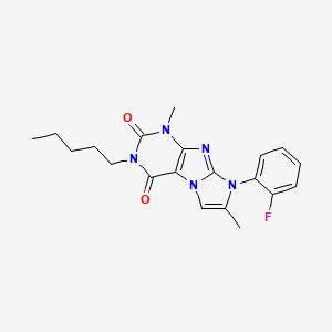 8-(2-fluorophenyl)-1,7-dimethyl-3-pentyl-1H,2H,3H,4H,8H-imidazo[1,2-g]purine-2,4-dione
