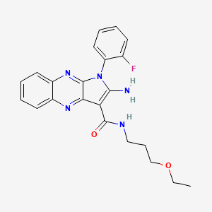 molecular formula C22H22FN5O2 B6508332 2-amino-N-(3-ethoxypropyl)-1-(2-fluorophenyl)-1H-pyrrolo[2,3-b]quinoxaline-3-carboxamide CAS No. 840514-78-5