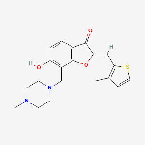 molecular formula C20H22N2O3S B6508348 (2Z)-6-hydroxy-7-[(4-methylpiperazin-1-yl)methyl]-2-[(3-methylthiophen-2-yl)methylidene]-2,3-dihydro-1-benzofuran-3-one CAS No. 899385-09-2
