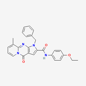 molecular formula C27H24N4O3 B6508353 6-benzyl-N-(4-ethoxyphenyl)-10-methyl-2-oxo-1,6,8-triazatricyclo[7.4.0.0^{3,7}]trideca-3(7),4,8,10,12-pentaene-5-carboxamide CAS No. 899392-46-2