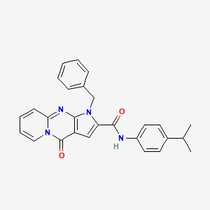 6-benzyl-2-oxo-N-[4-(propan-2-yl)phenyl]-1,6,8-triazatricyclo[7.4.0.0^{3,7}]trideca-3(7),4,8,10,12-pentaene-5-carboxamide