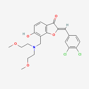 (2Z)-7-{[bis(2-methoxyethyl)amino]methyl}-2-[(3,4-dichlorophenyl)methylidene]-6-hydroxy-2,3-dihydro-1-benzofuran-3-one